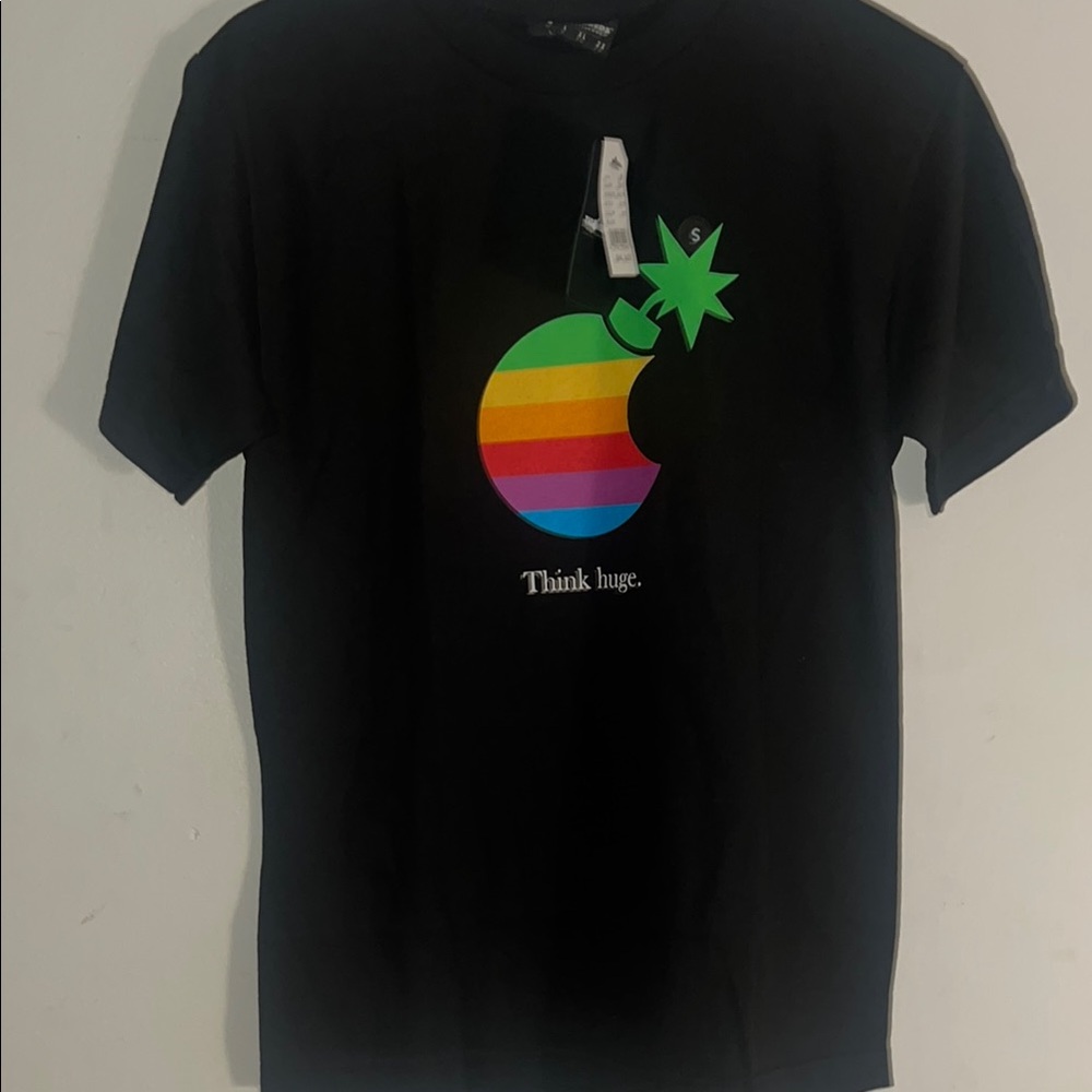 NWT The Hundreds Black Shirt with Rainbow Graphic
